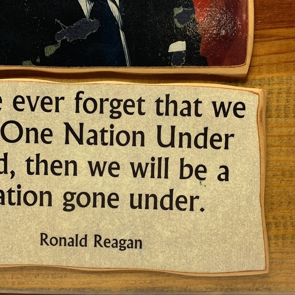 Decor | Ronald Reagan Wooden Plaque | Wall Art | History | Handmade | Vintage - Picture 3 of 9